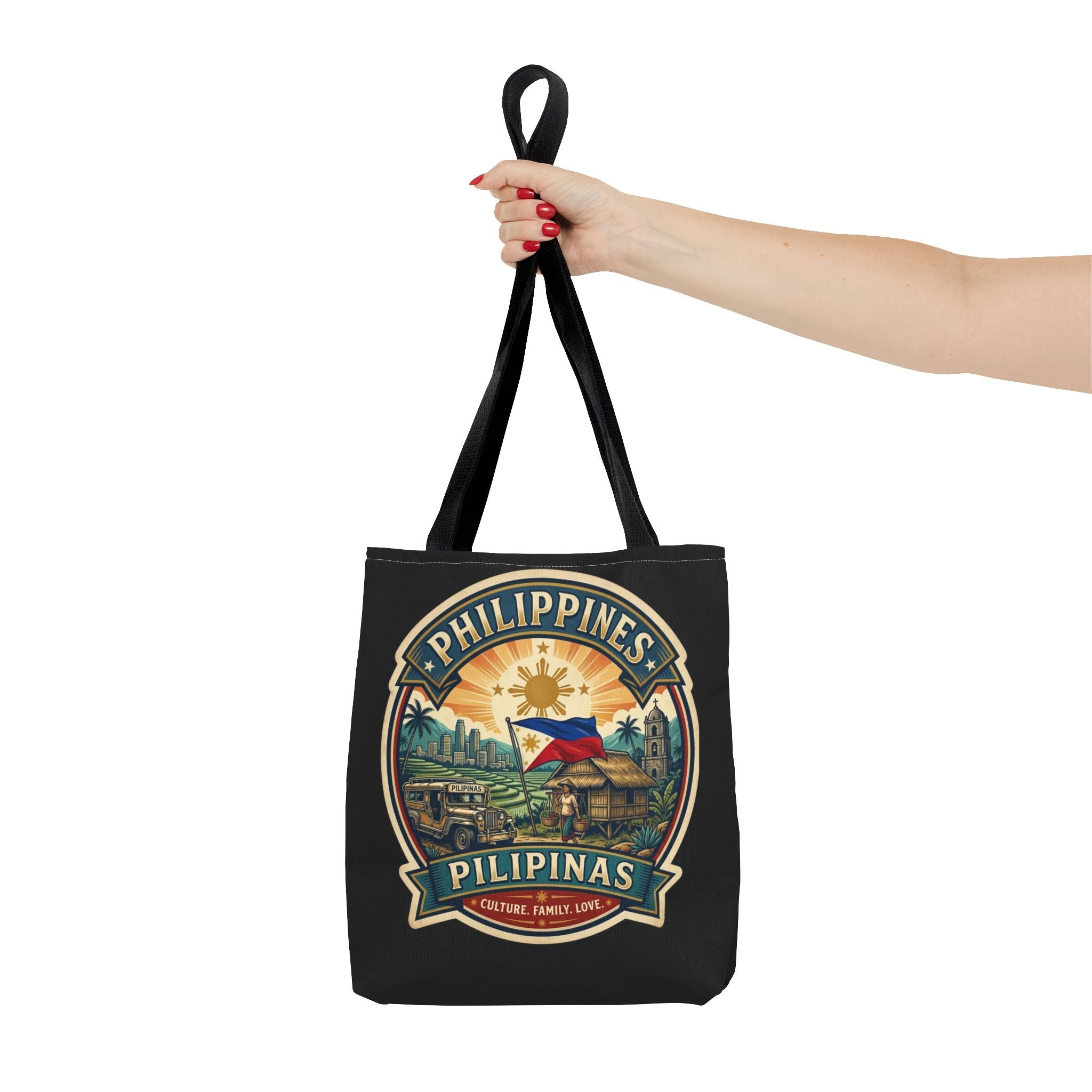 Philippines Vintage Travel Tote Bag — Pilipinas Flag & Island Scene