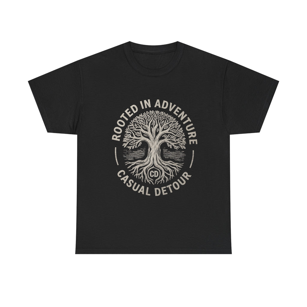 Adventure Tree T‑Shirt — "Rooted in Adventure, Casual Detour" Outdoor Graphic Tee