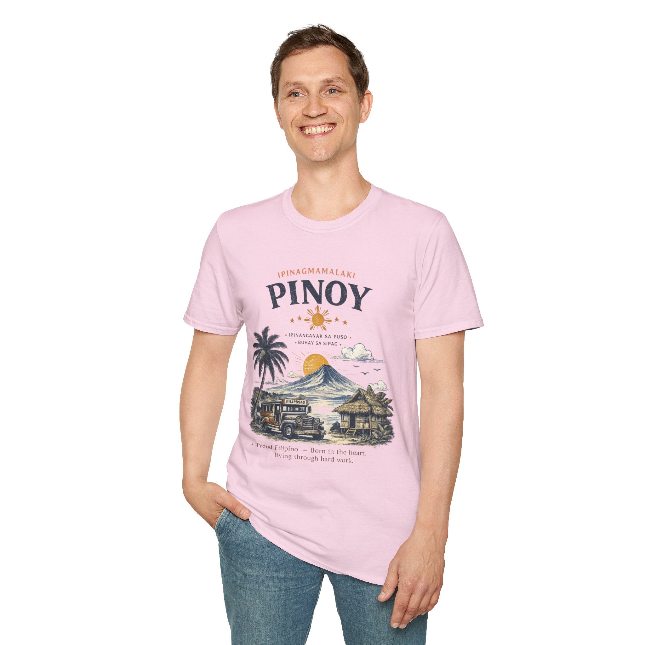 Pinoy Philippines T-Shirt – Vintage Mayon Volcano & Beach Travel Tee
