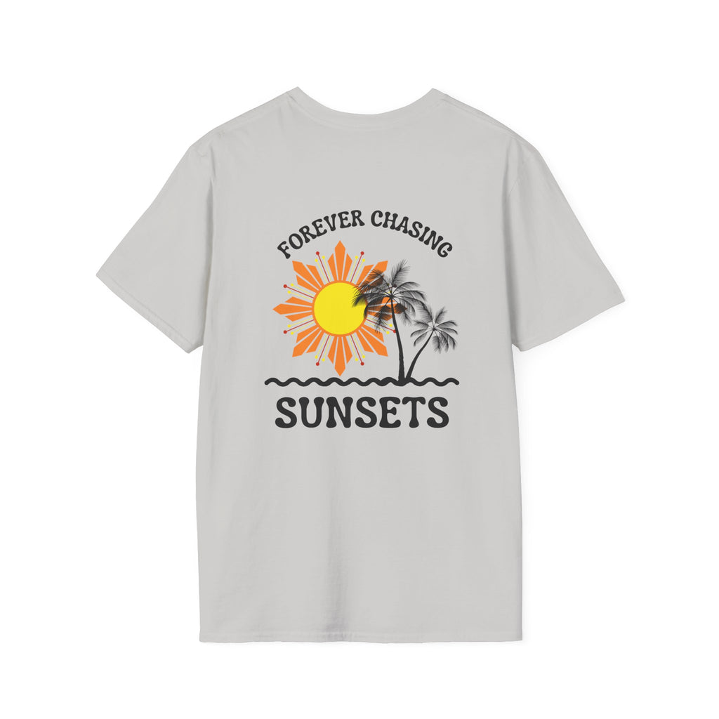 Philippines Sunset Graphic T-Shirt — "Forever Chasing Sunsets" Tropical Palm Tee