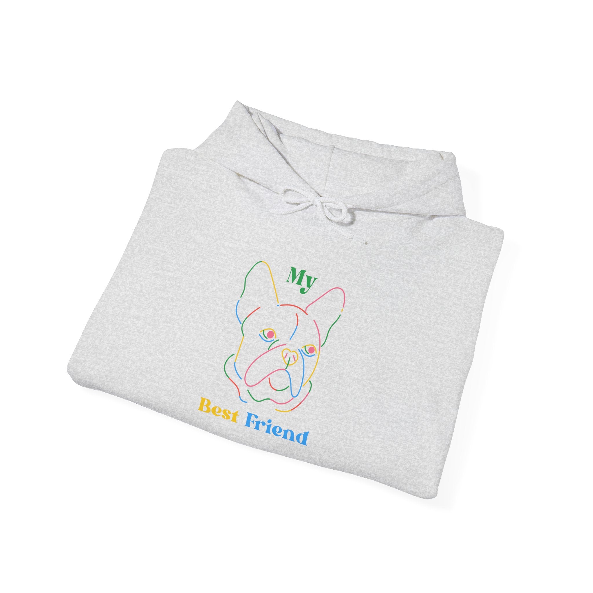 Hoodie - "My Best Friend" Rainbow Outline French Bulldog Pullover