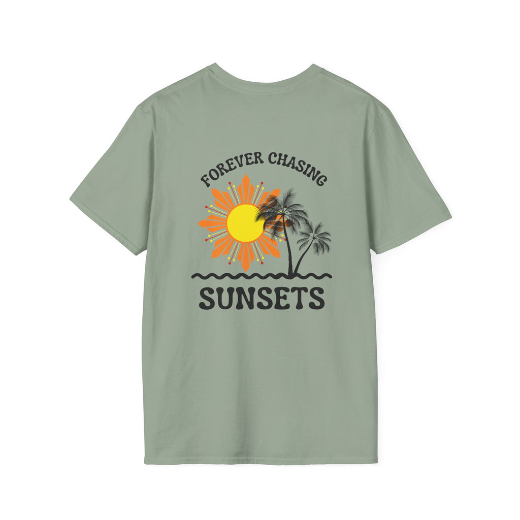 Philippines Sunset Graphic T-Shirt — "Forever Chasing Sunsets" Tropical Palm Tee