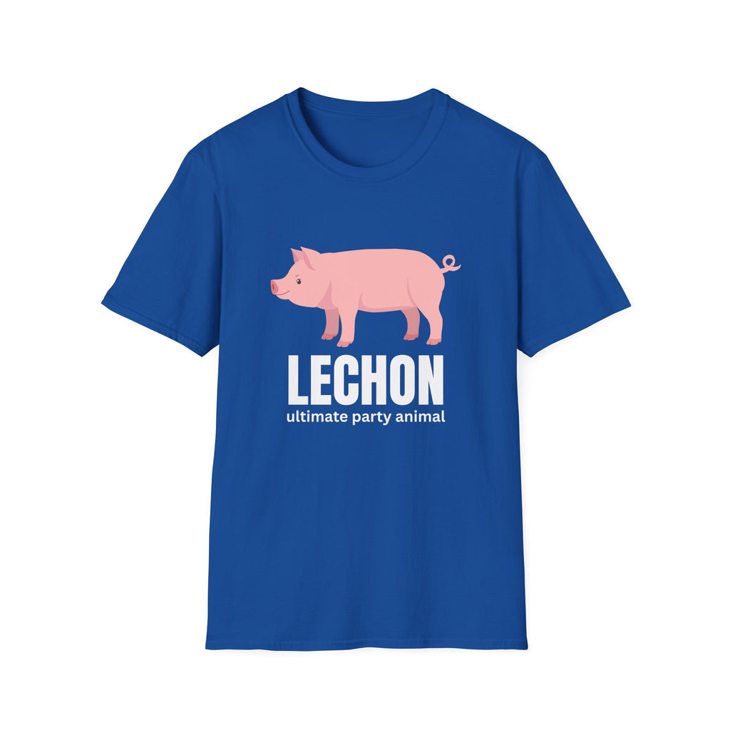 Lechon Pig T-Shirt — “Lechon: ultimate party animal” Funny Filipino Roast Pork Tee