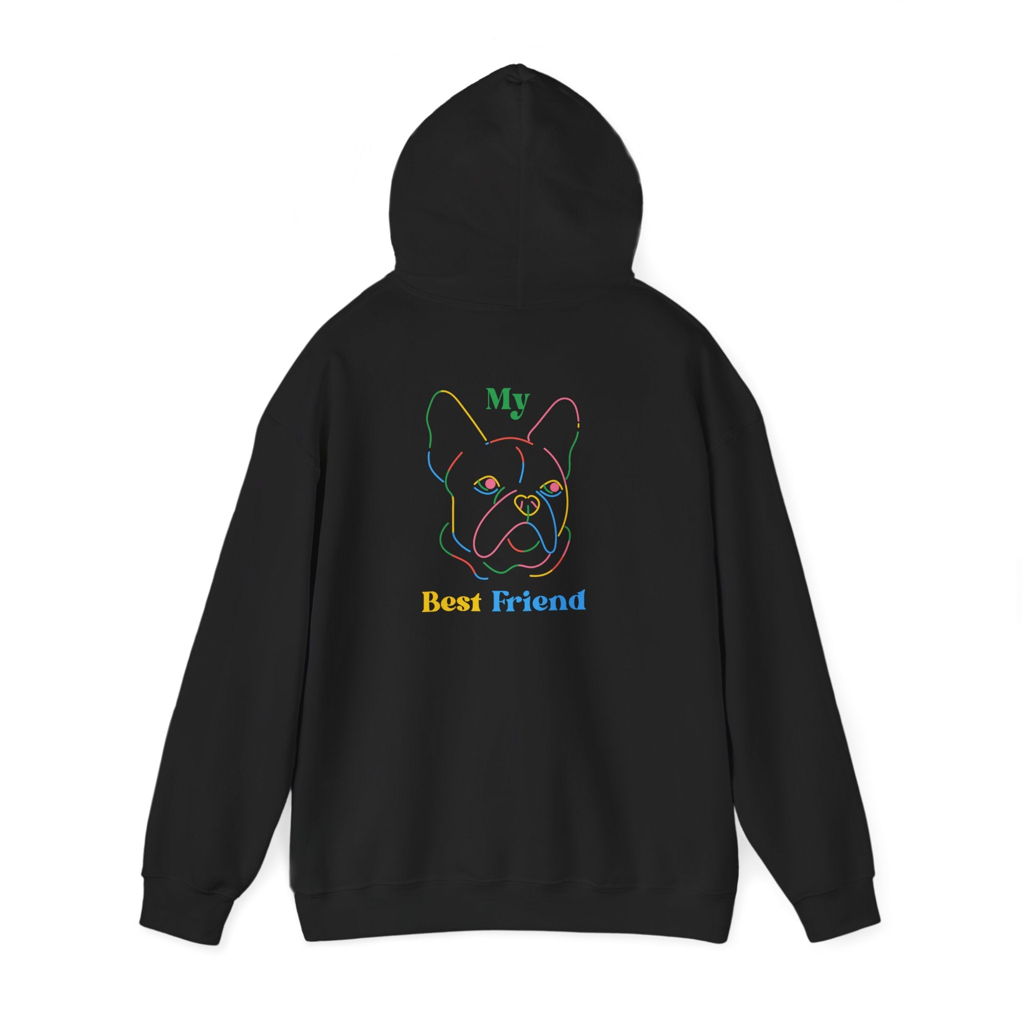 Hoodie - "My Best Friend" Rainbow Outline French Bulldog Pullover