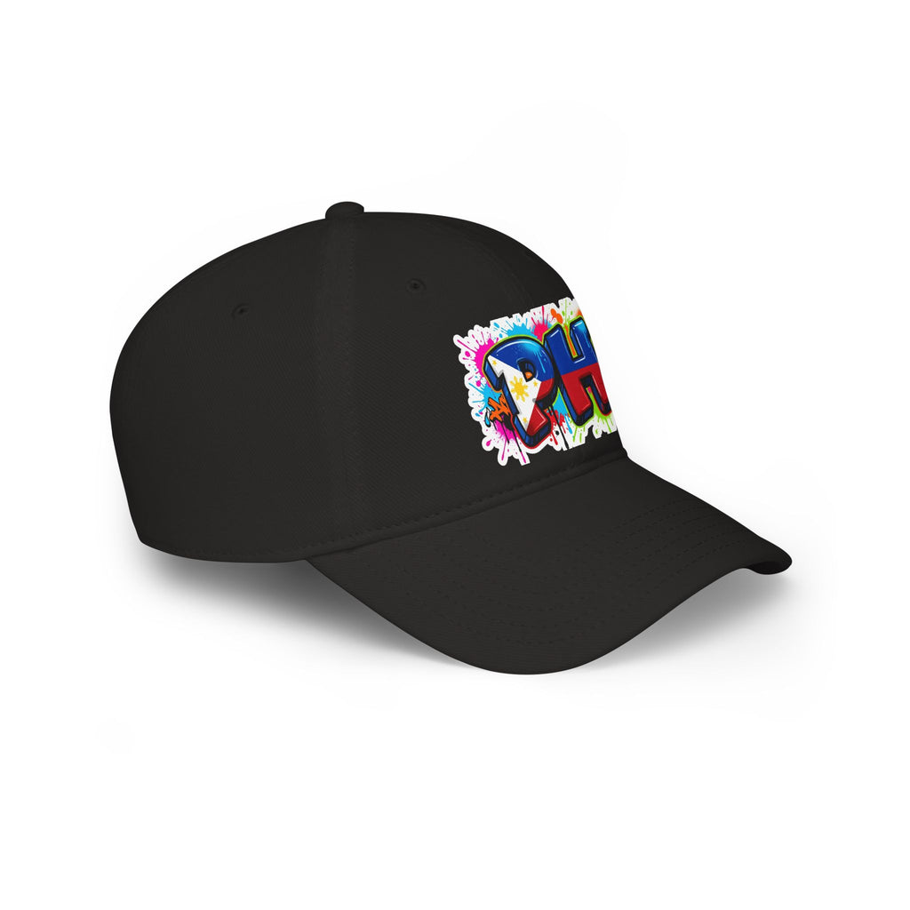 PH Graffiti Baseball Cap — Colorful Filipino Pride Low Profile Ha