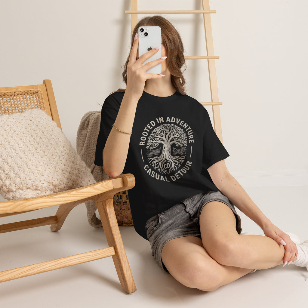 Adventure Tree T‑Shirt — "Rooted in Adventure, Casual Detour" Outdoor Graphic Tee