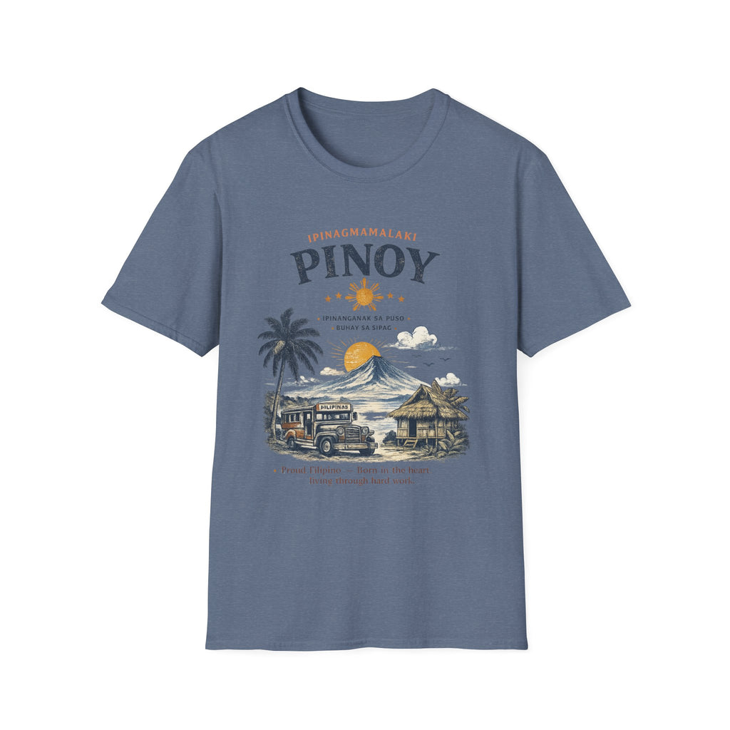 Pinoy Philippines T-Shirt – Vintage Mayon Volcano & Beach Travel Tee
