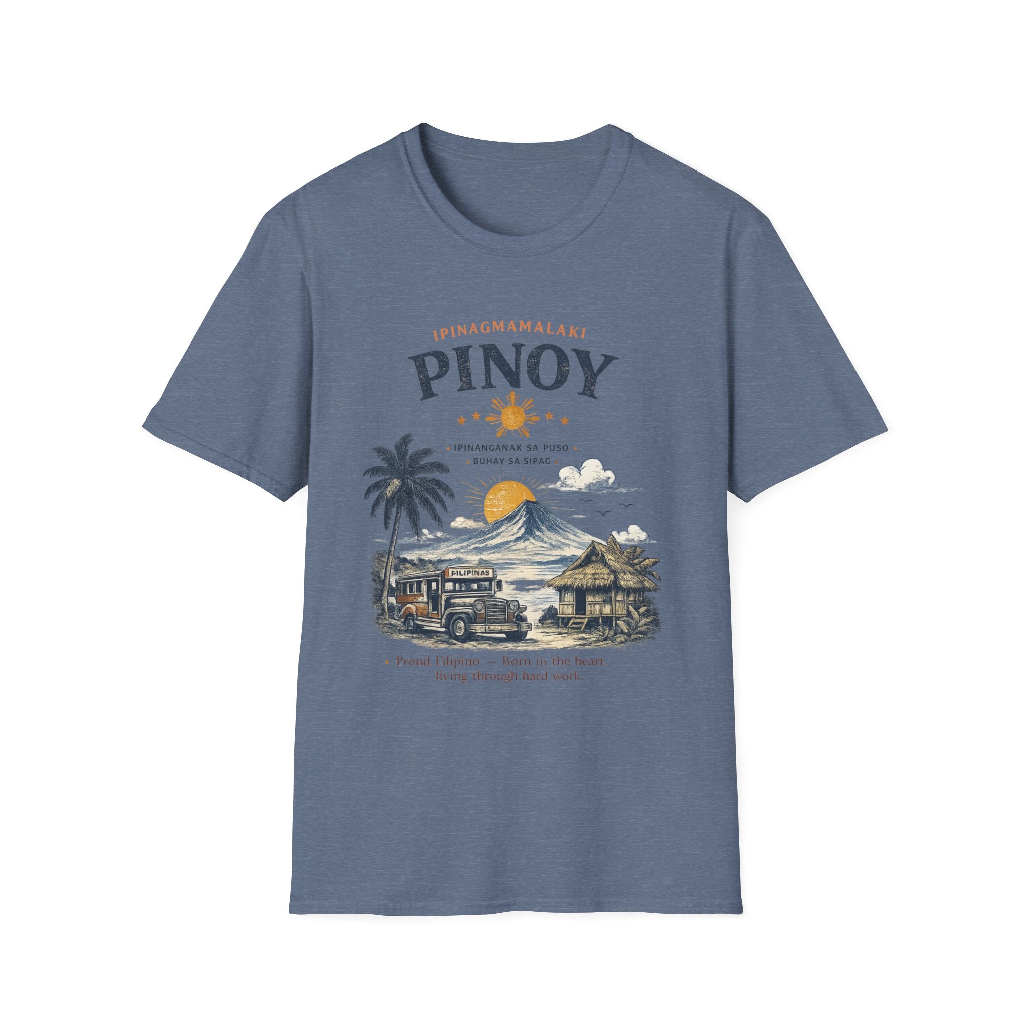 Pinoy Philippines T-Shirt – Vintage Mayon Volcano & Beach Travel Tee