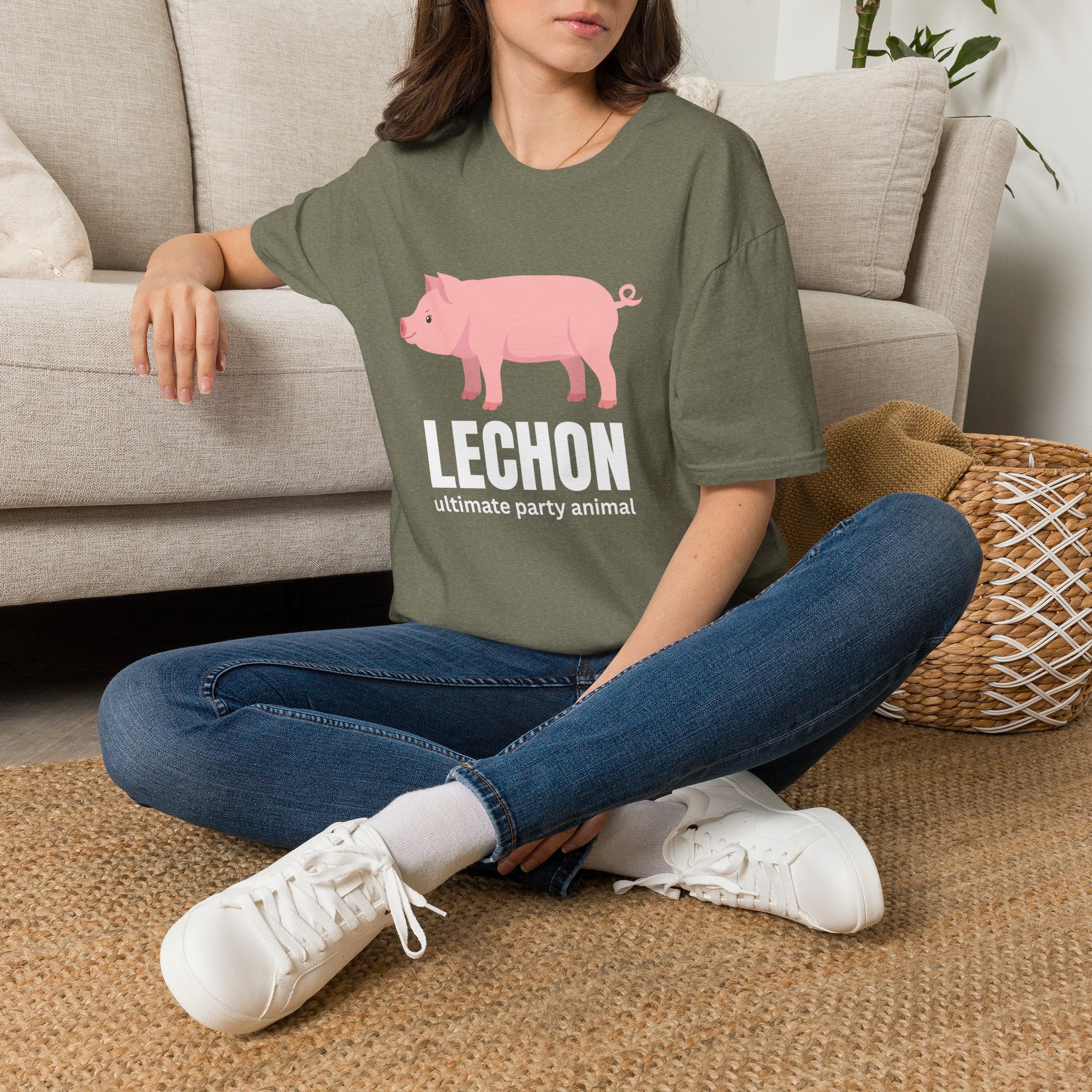 Lechon Pig T-Shirt — “Lechon: ultimate party animal” Funny Filipino Roast Pork Tee