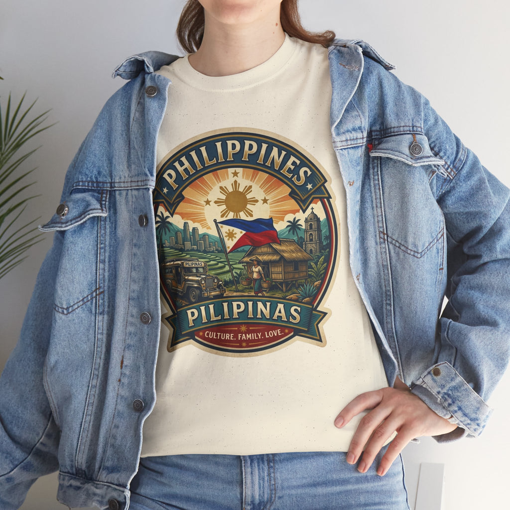 Philippines Vintage Badge T-Shirt – Filipino Pride Travel Tee