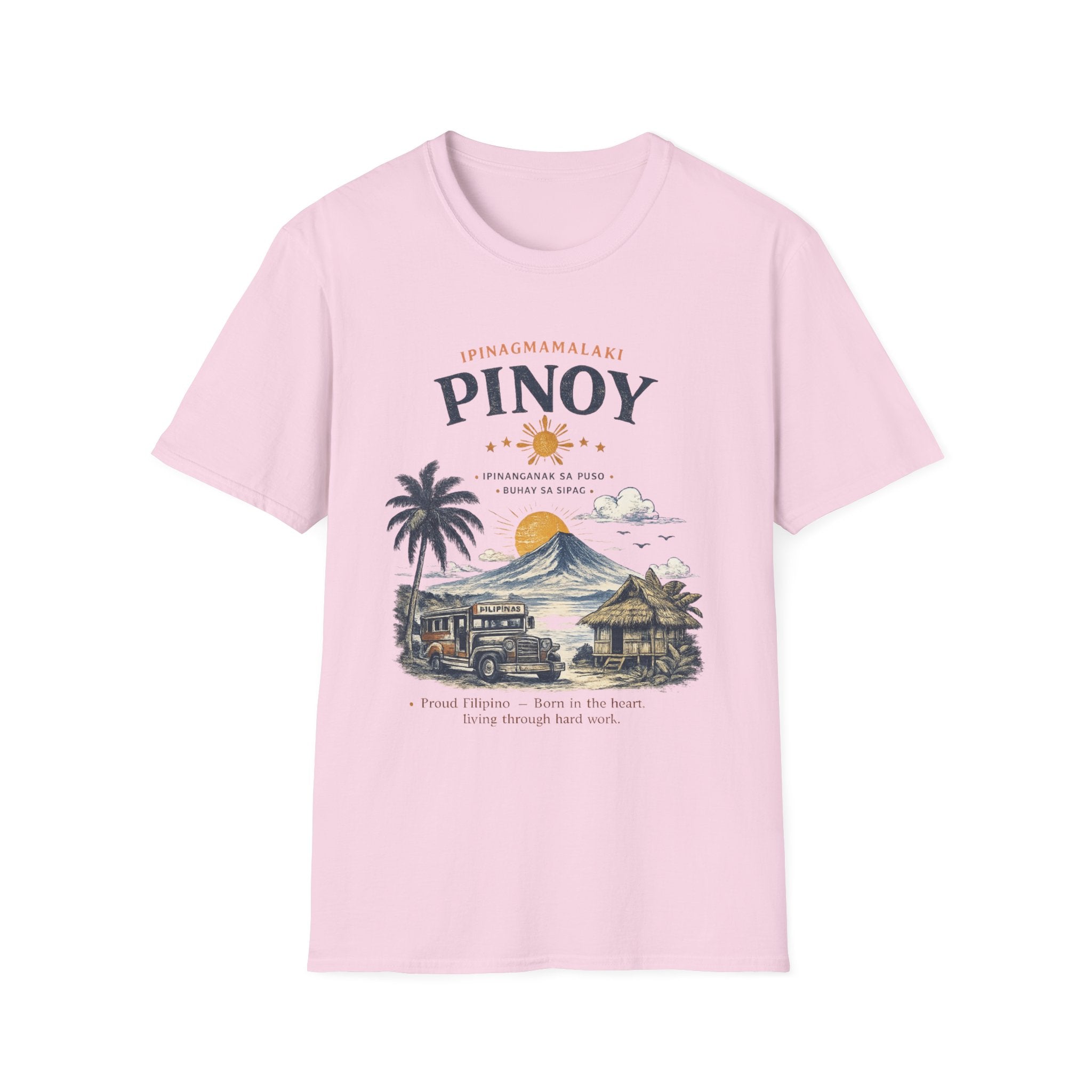 Pinoy Philippines T-Shirt – Vintage Mayon Volcano & Beach Travel Tee
