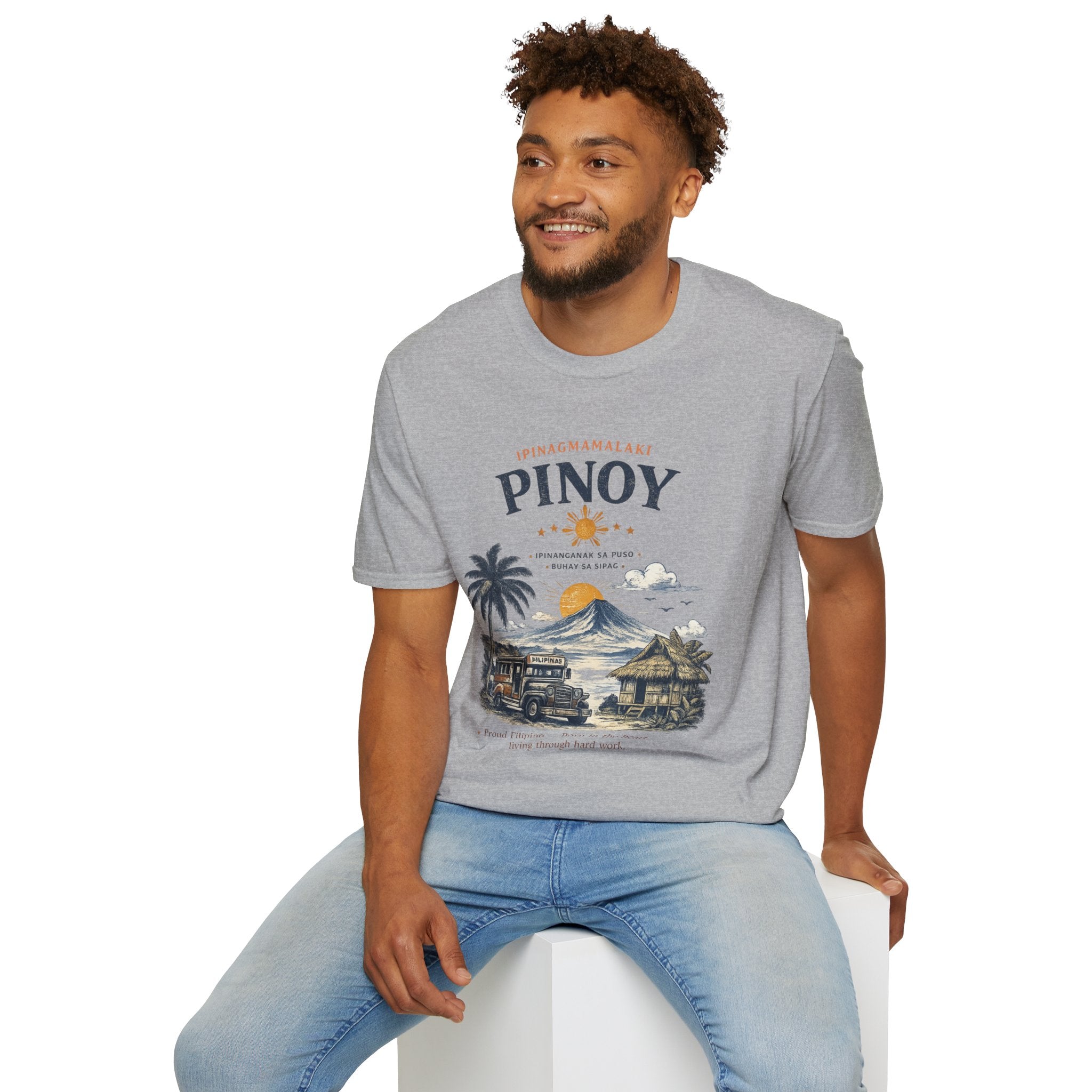 Pinoy Philippines T-Shirt – Vintage Mayon Volcano & Beach Travel Tee