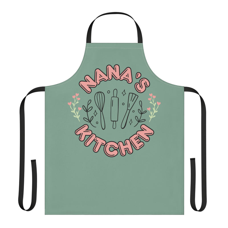 Nana's Kitchen Apron — Personalized Grandma Cooking Apron, Floral Culinary Gift