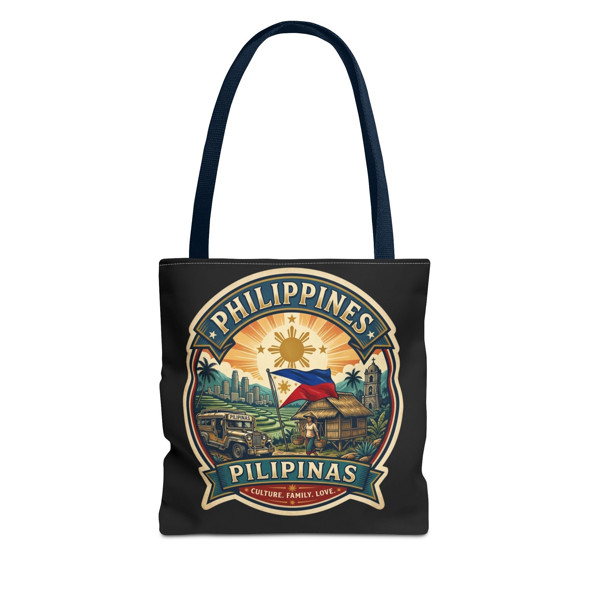 Philippines Vintage Travel Tote Bag — Pilipinas Flag & Island Scene
