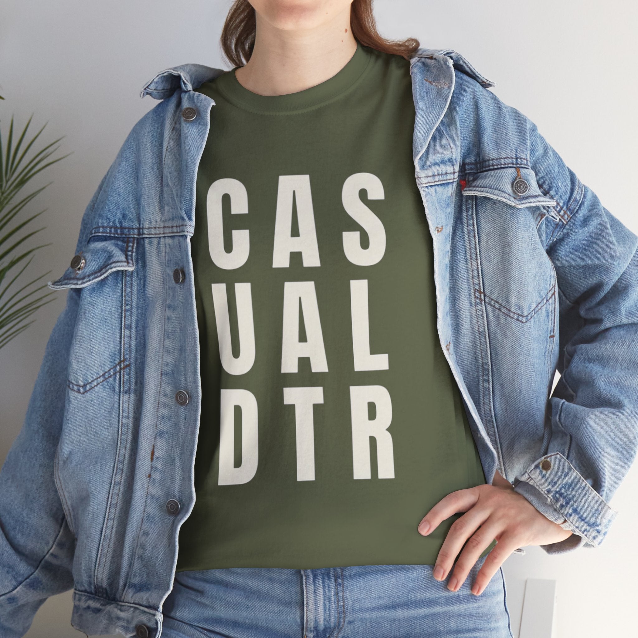 Casual Detour Graphic Tee — Vertical Text Black T‑Shirt