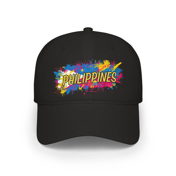 Philippines Paint Splash Baseball Cap — Colorful Filipino Pride Hat