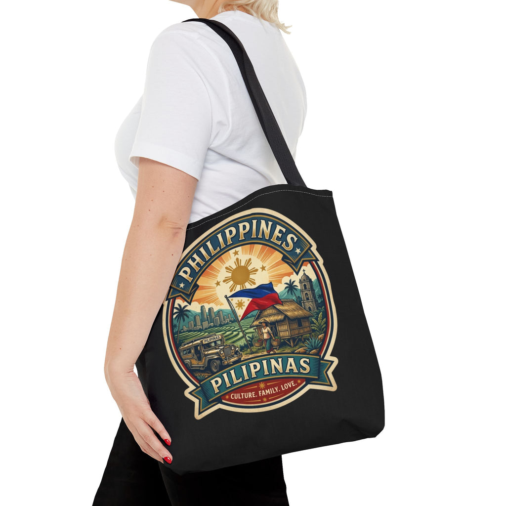 Philippines Vintage Travel Tote Bag — Pilipinas Flag & Island Scene