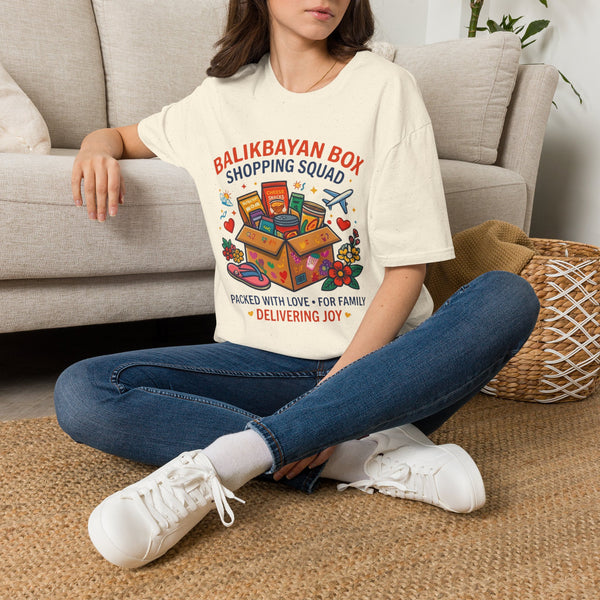 Balikbayan Box T-Shirt — "Balikbayan Box Shopping Squad" Filipino Care Package Tee