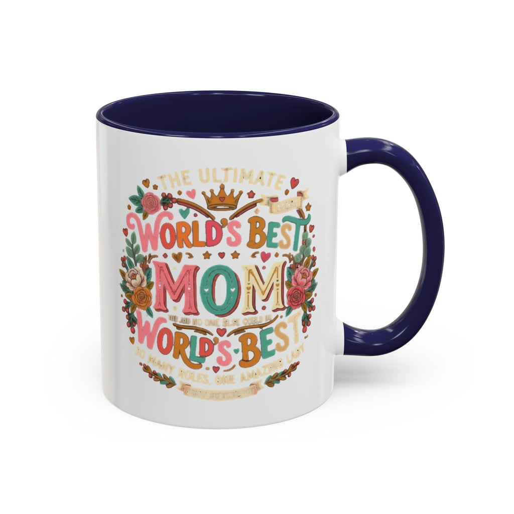 World's Best Mom Accent Coffee Mug — Floral Mother's Day 11/15oz