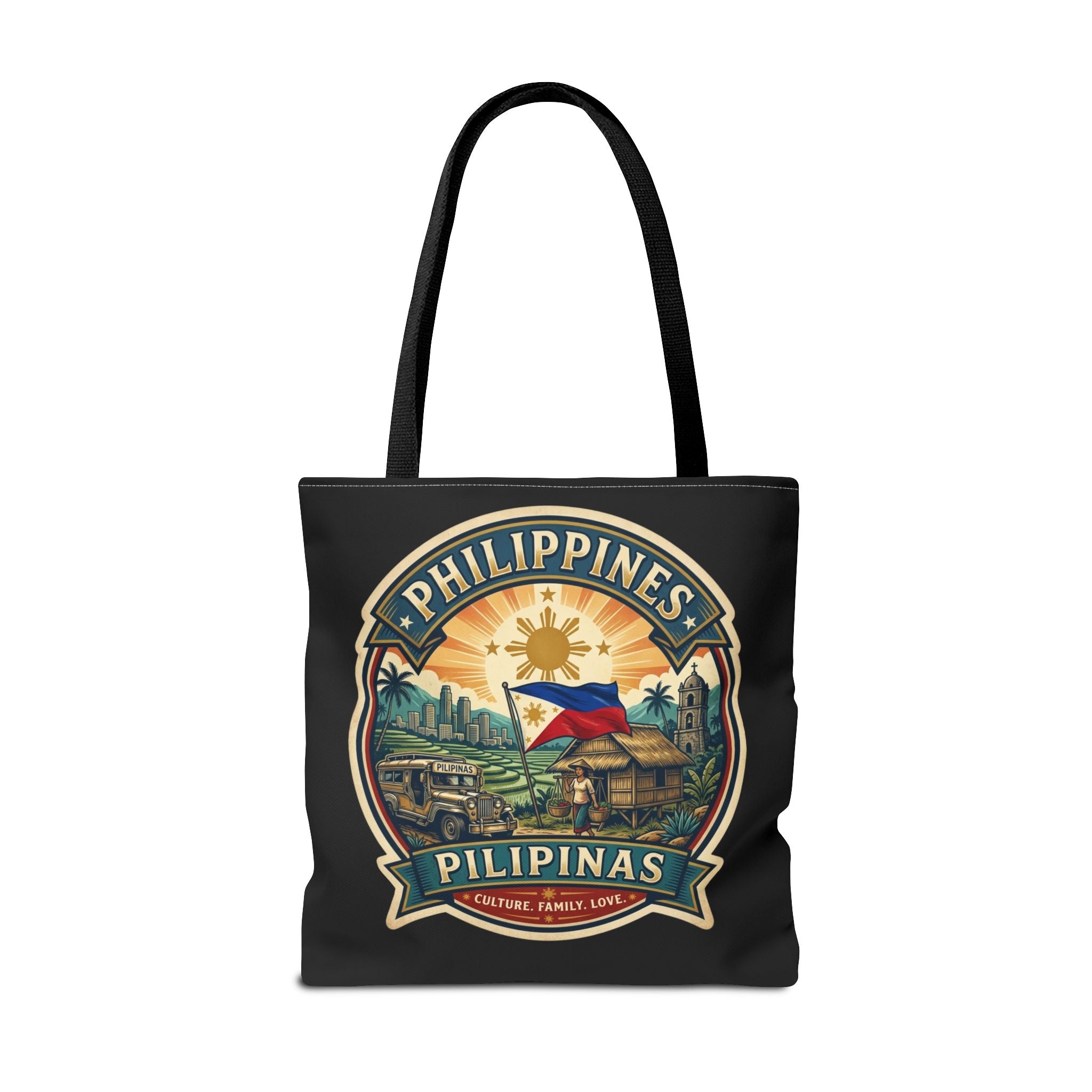 Philippines Vintage Travel Tote Bag — Pilipinas Flag & Island Scene