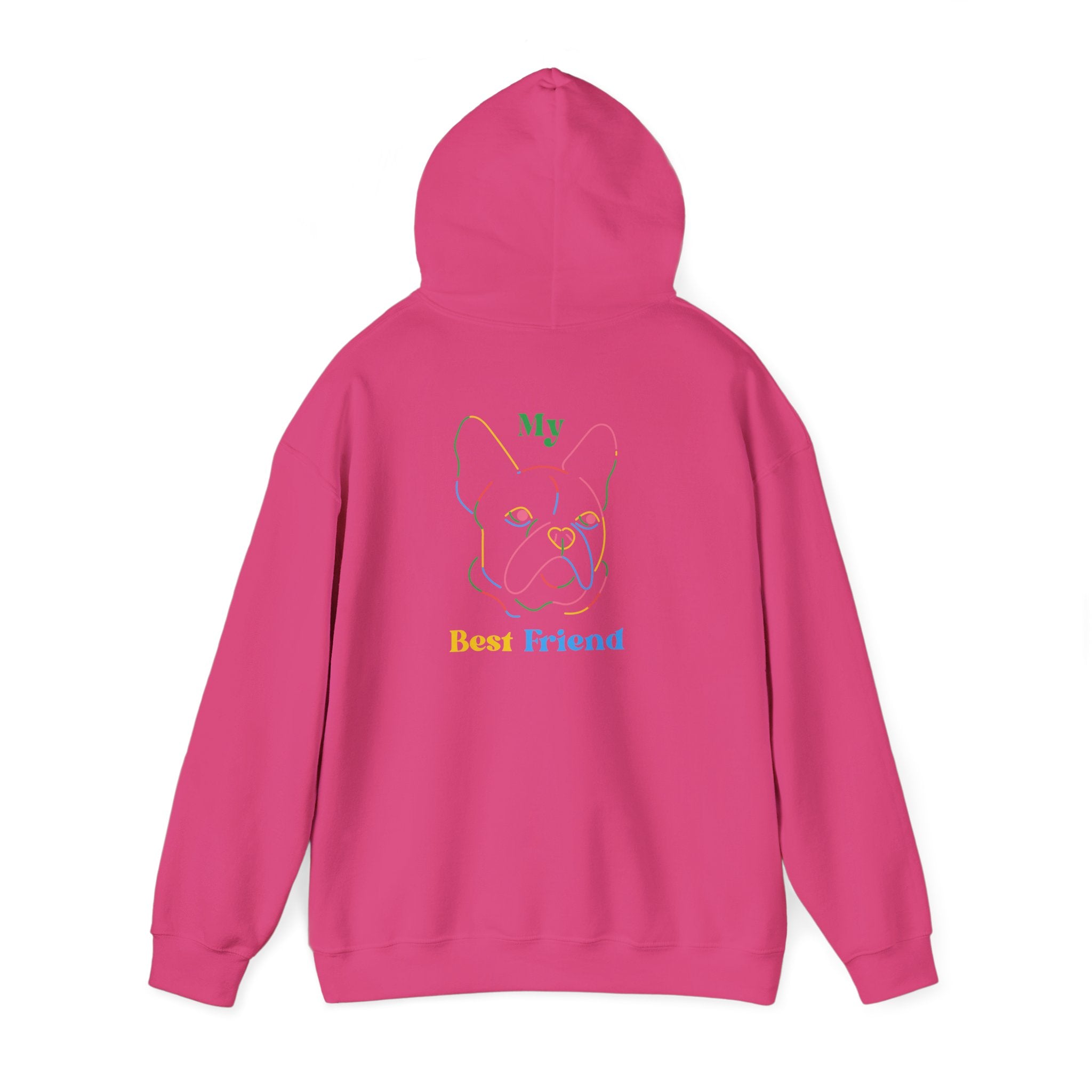 Hoodie - "My Best Friend" Rainbow Outline French Bulldog Pullover