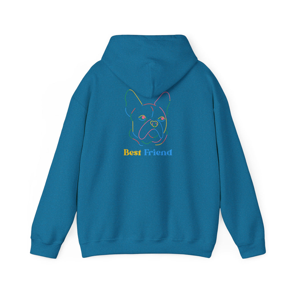 Hoodie - "My Best Friend" Rainbow Outline French Bulldog Pullover