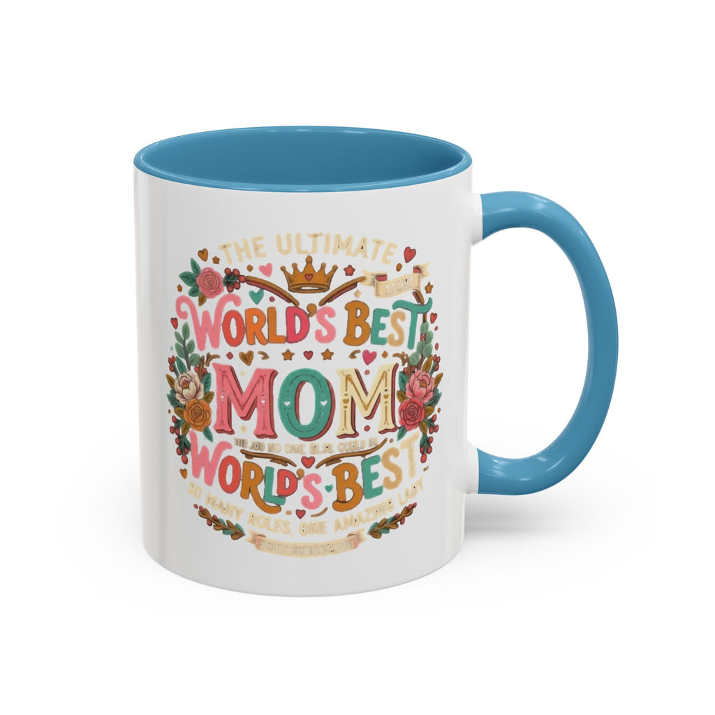 World's Best Mom Accent Coffee Mug — Floral Mother's Day 11/15oz