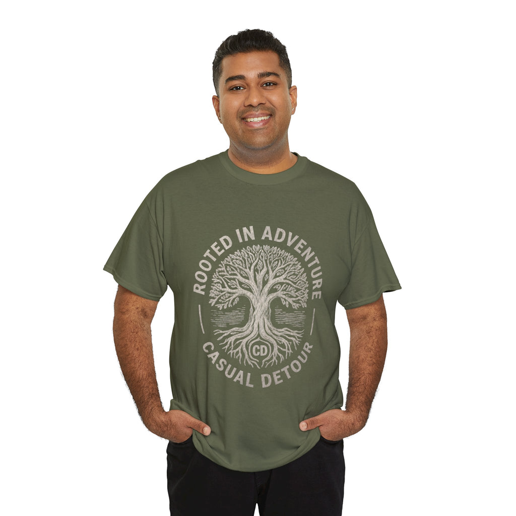 Adventure Tree T‑Shirt — "Rooted in Adventure, Casual Detour" Outdoor Graphic Tee
