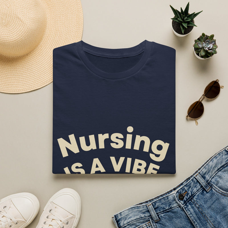Nursing Is A Vibe T-Shirt – Retro Nurse Gift, Cute Healthcare Crew Tee