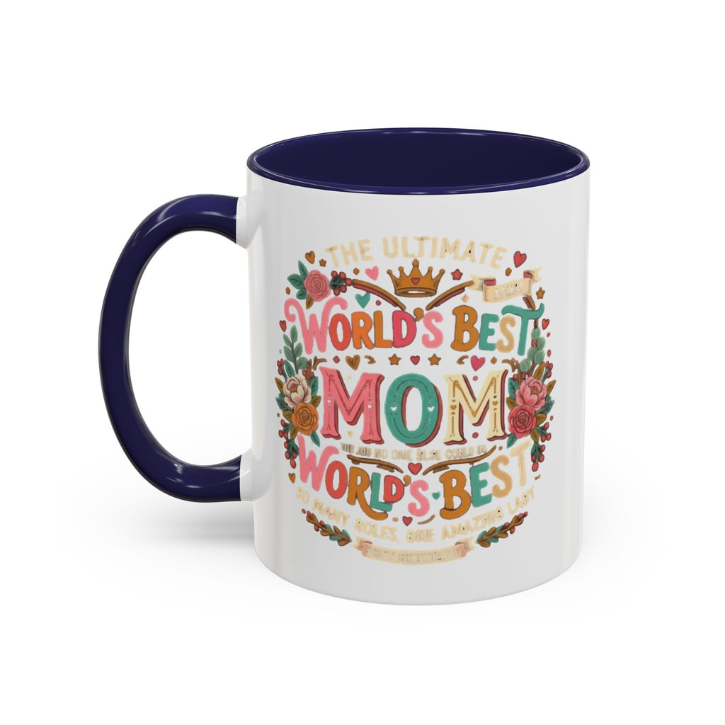 World's Best Mom Accent Coffee Mug — Floral Mother's Day 11/15oz