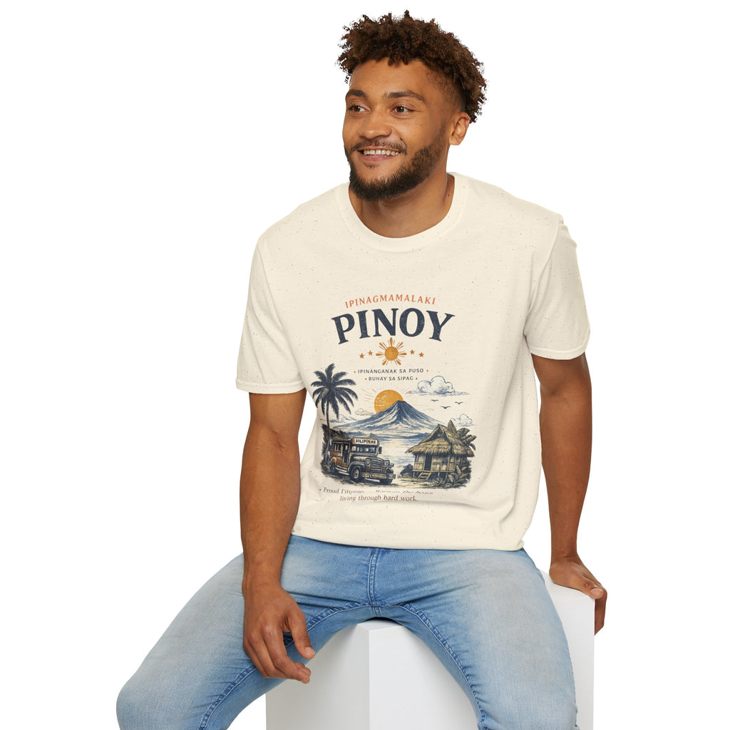 Pinoy Philippines T-Shirt – Vintage Mayon Volcano & Beach Travel Tee