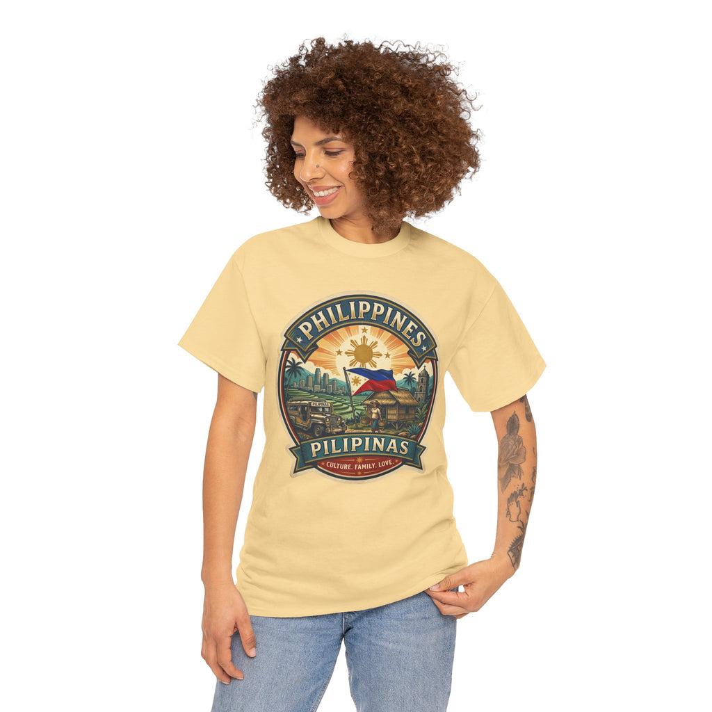 Philippines Vintage Badge T-Shirt – Filipino Pride Travel Tee