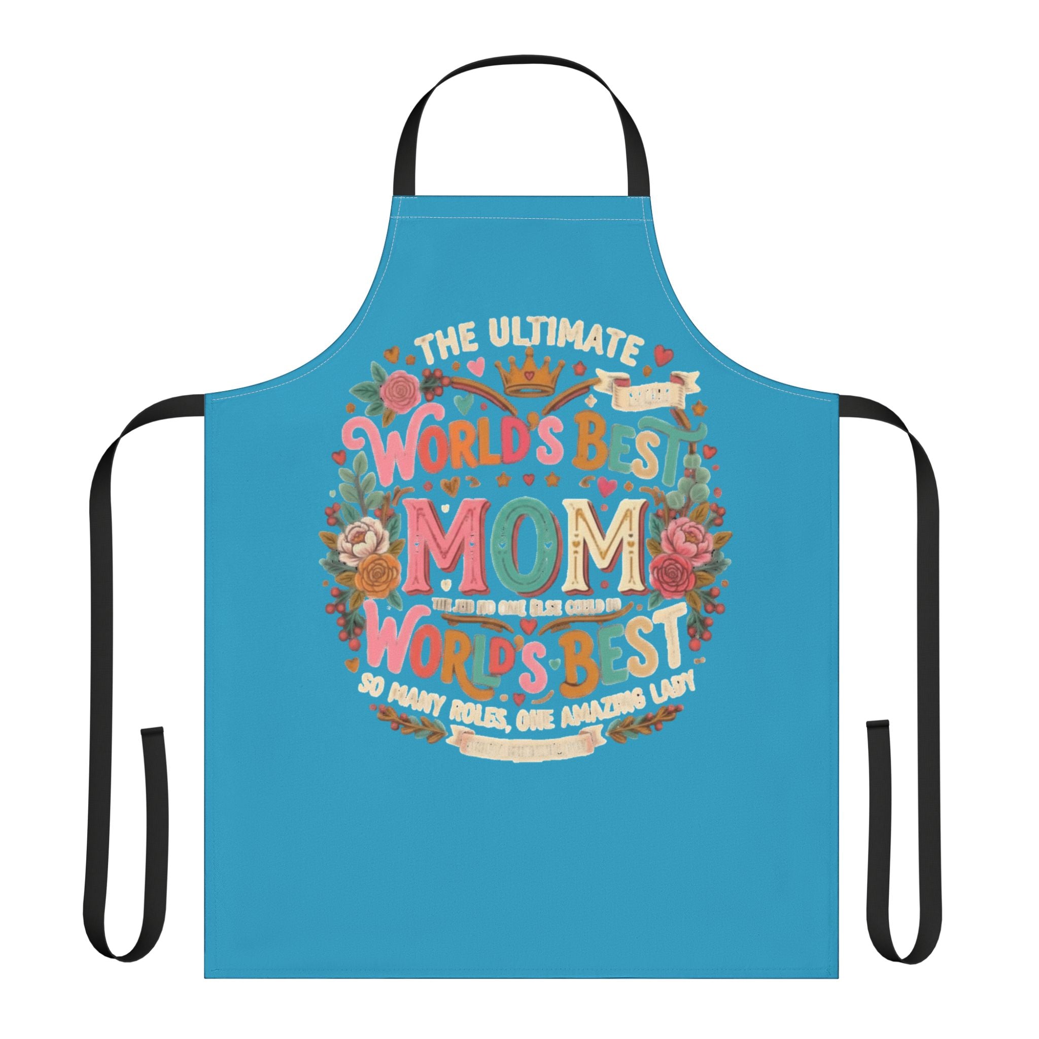 World's Best Mom Apron — Floral ‘The Ultimate’ Gift for Mother's Day & Cooking