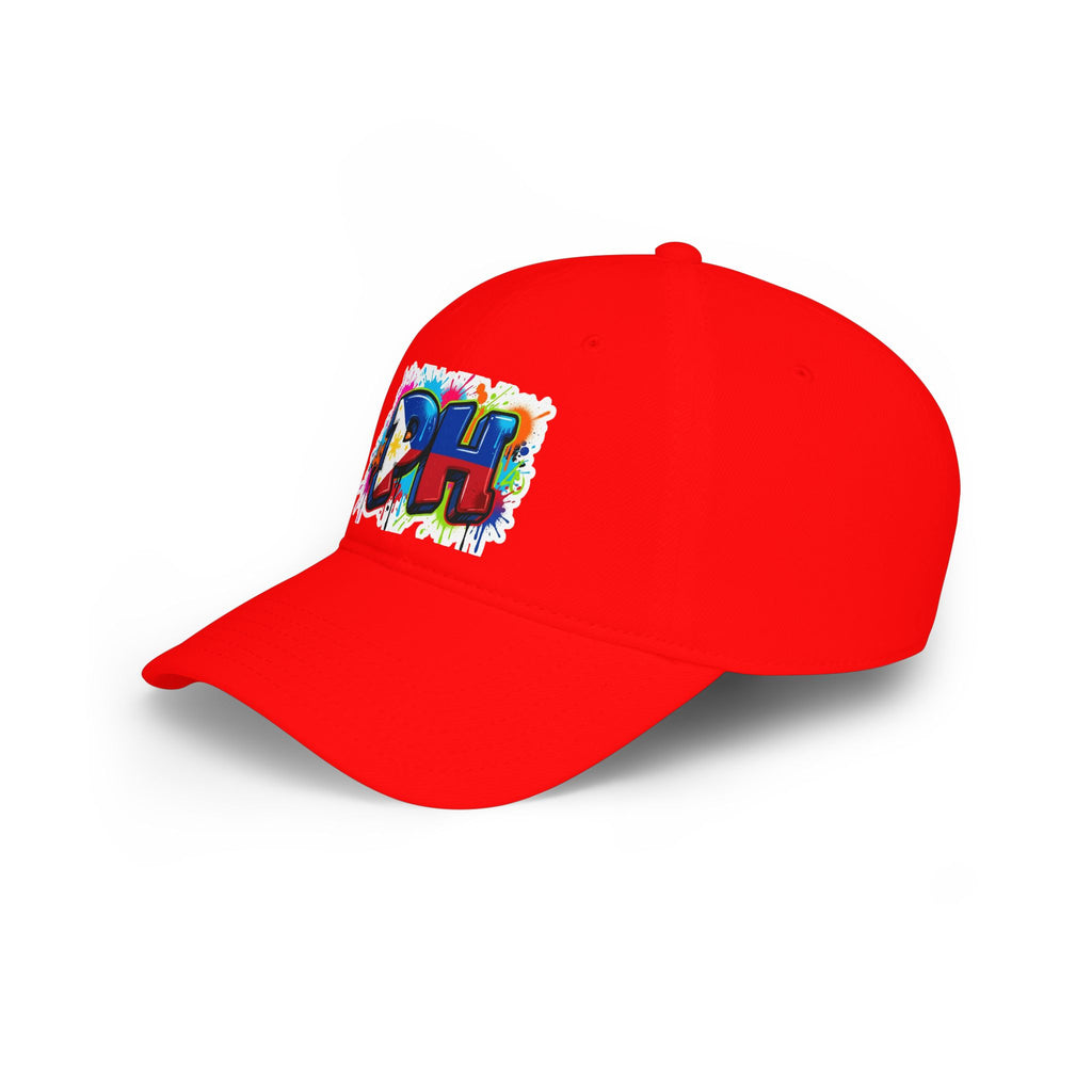 PH Graffiti Baseball Cap — Colorful Filipino Pride Low Profile Ha