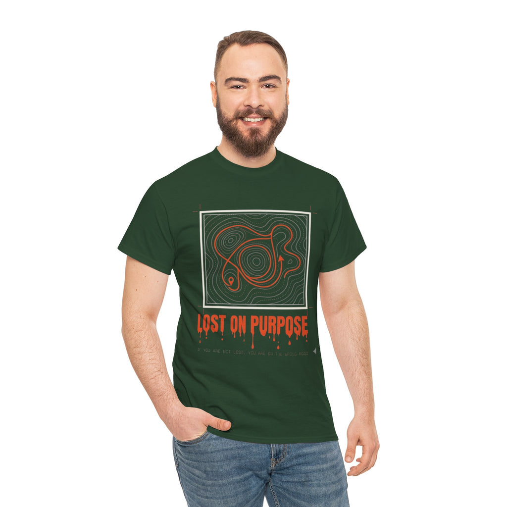 Lost On Purpose T-Shirt - Casual Detour-— Abstract Line Art Graphic Tee