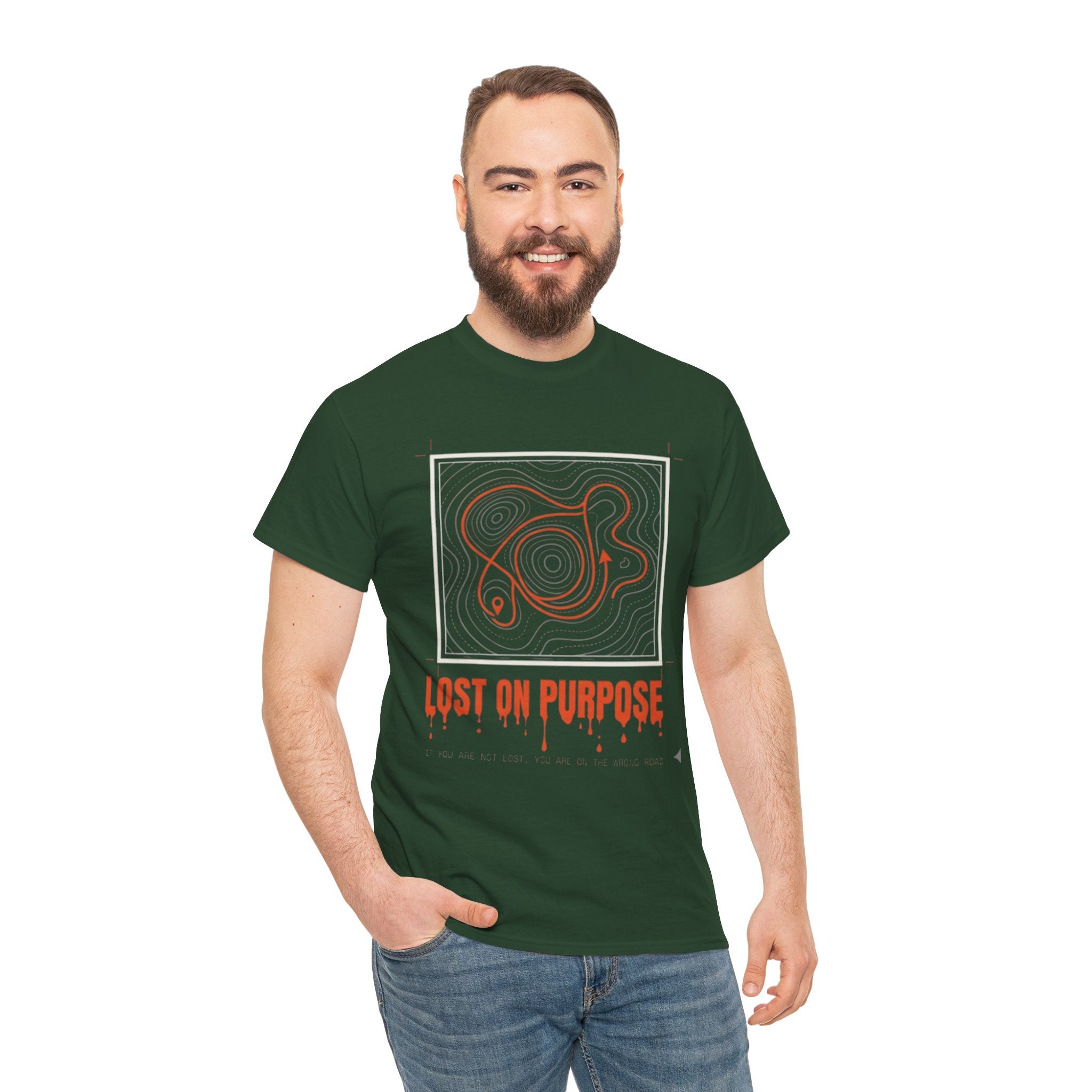 Lost On Purpose T-Shirt - Casual Detour-— Abstract Line Art Graphic Tee