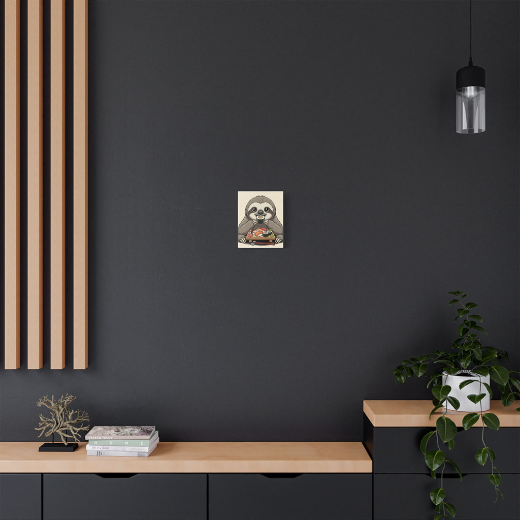 Sloth Sushi Canvas Print — Cute Kawaii Animal Wall Art