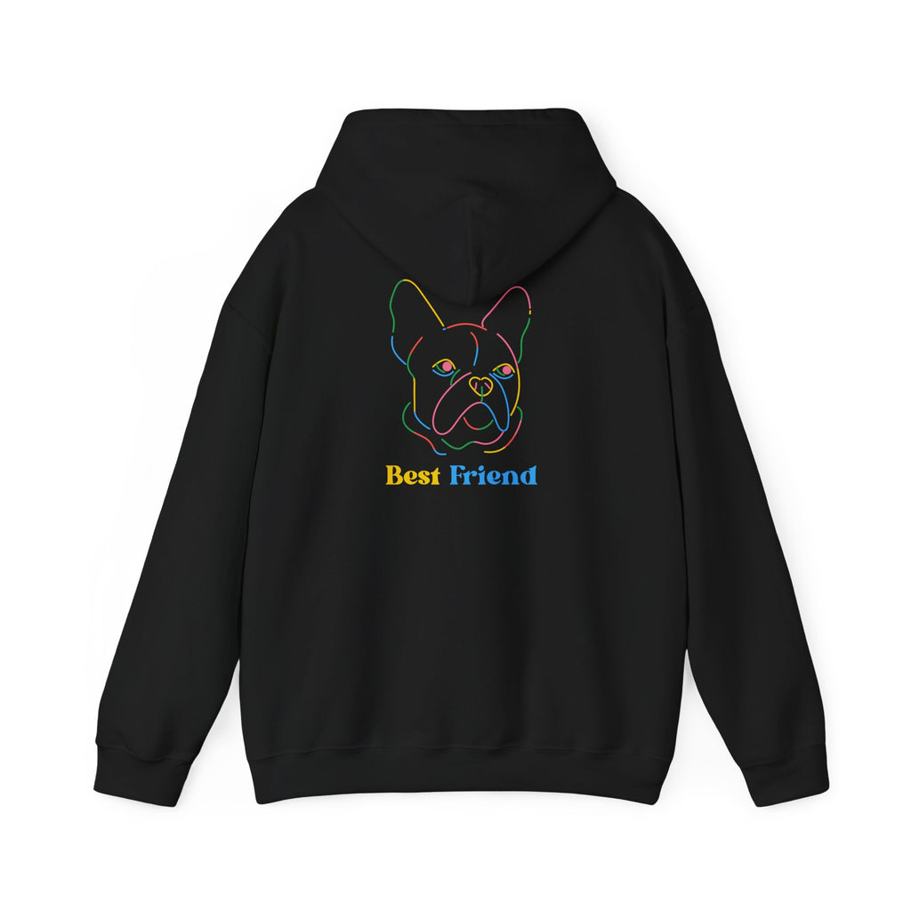Hoodie - "My Best Friend" Rainbow Outline French Bulldog Pullover