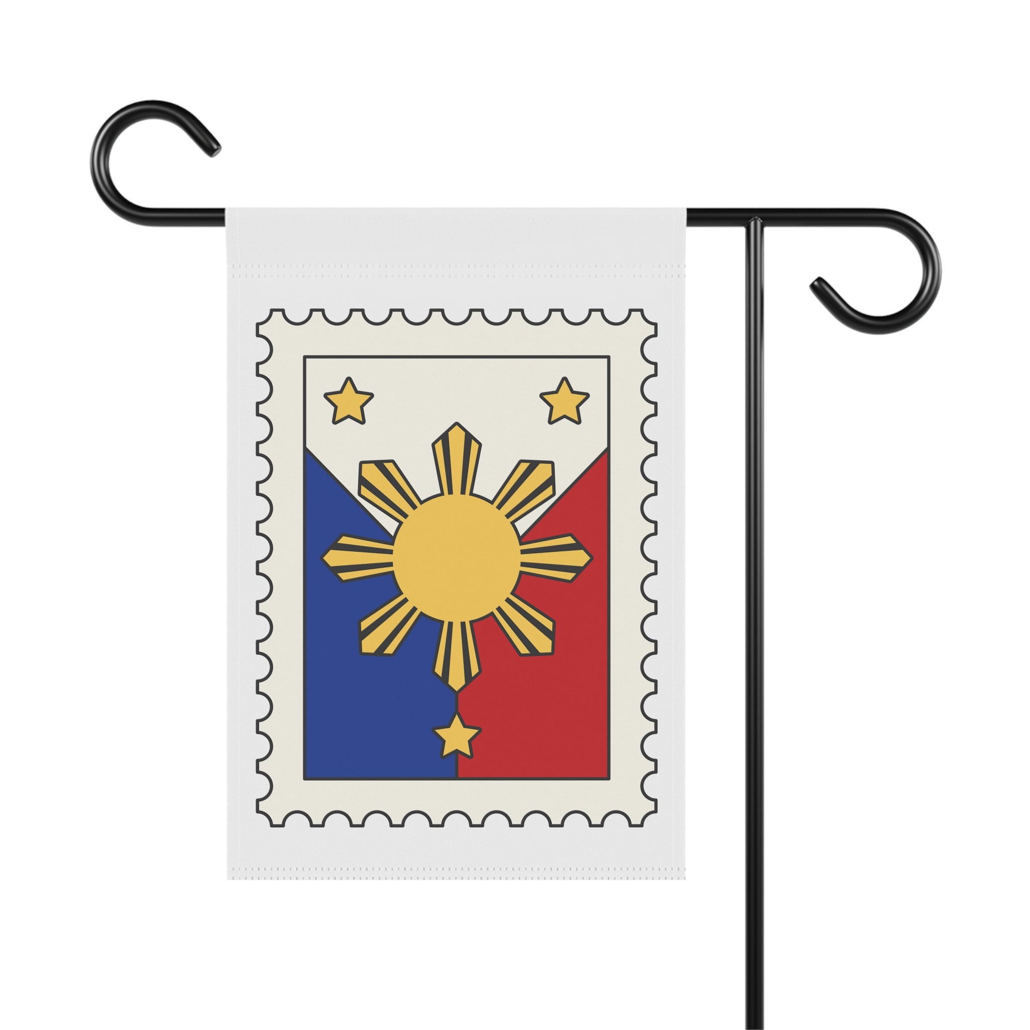 Filipino Sun Stamp Garden Flag — Patriotic Philippines House Banner