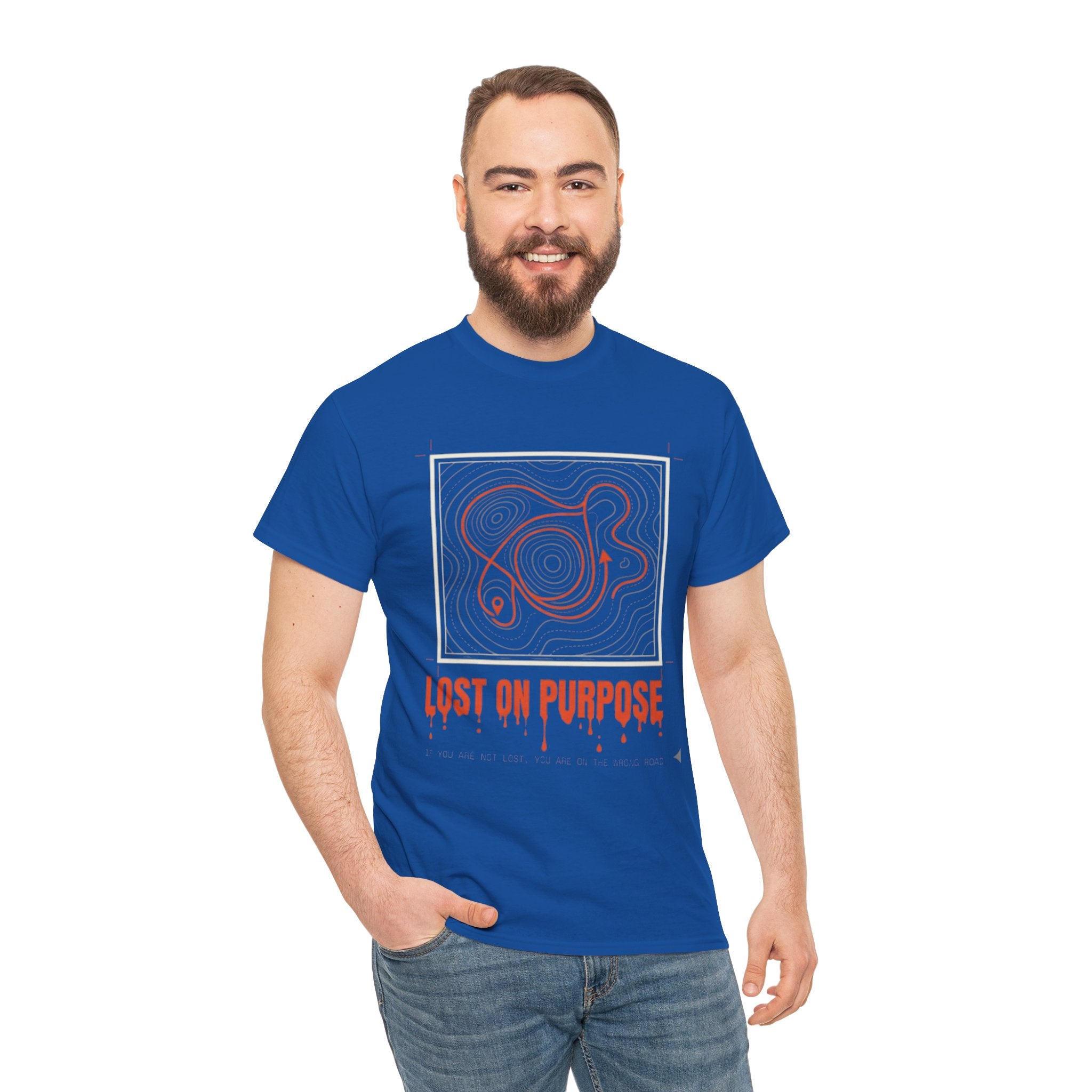 Lost On Purpose T-Shirt - Casual Detour-— Abstract Line Art Graphic Tee