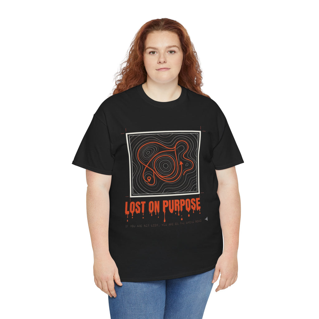 Lost On Purpose T-Shirt - Casual Detour-— Abstract Line Art Graphic Tee