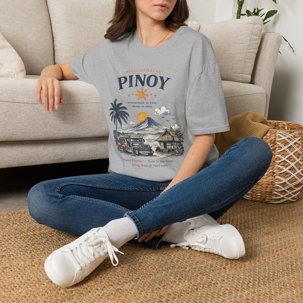 Pinoy Philippines T-Shirt – Vintage Mayon Volcano & Beach Travel Tee