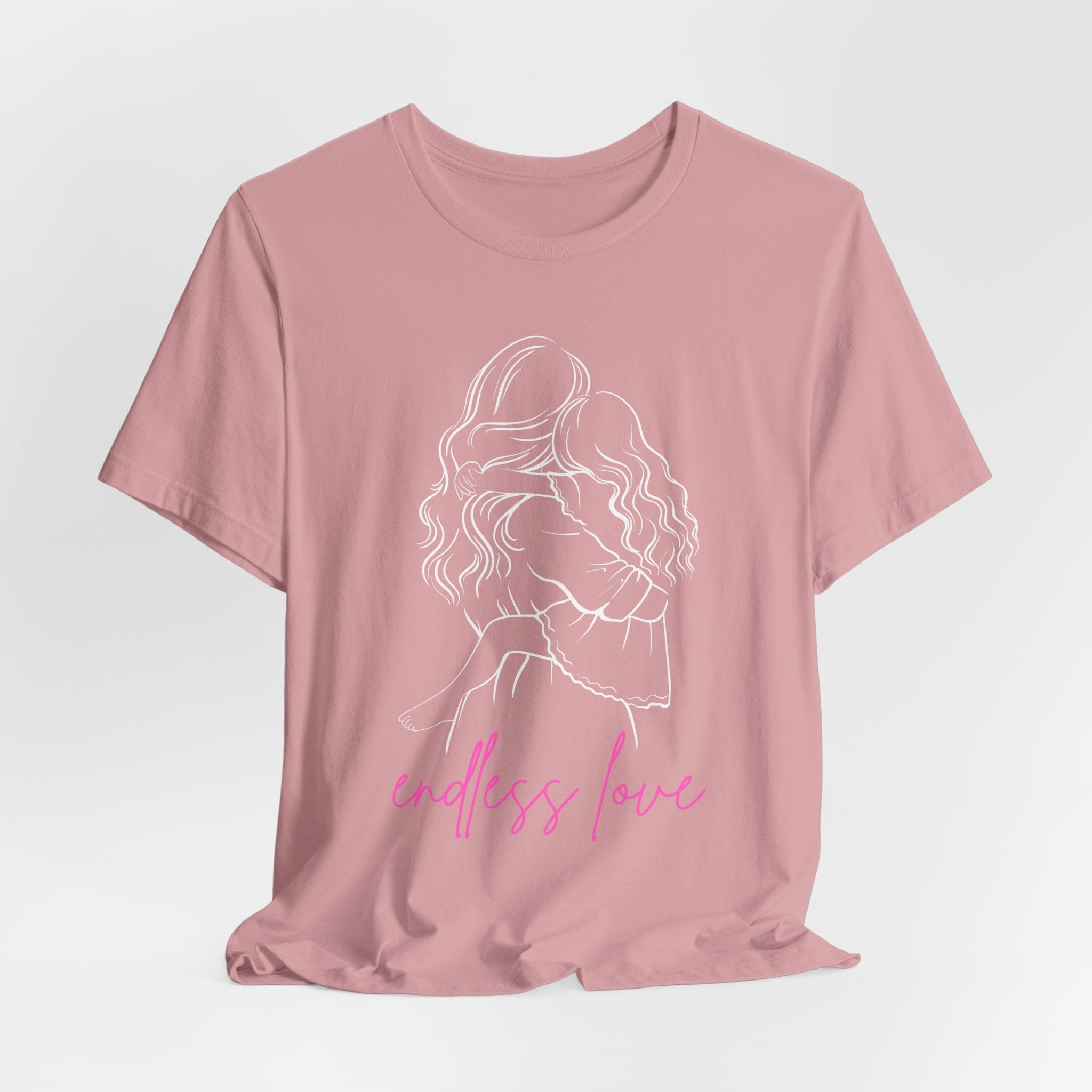 Endless Love Graphic Tee — Minimal Pink Script Mother & Daughter Romantic Shirt