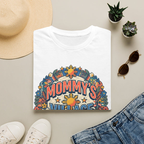Mommy’s Village Floral T-Shirt — Retro Sun & Flower Mom Life Tee