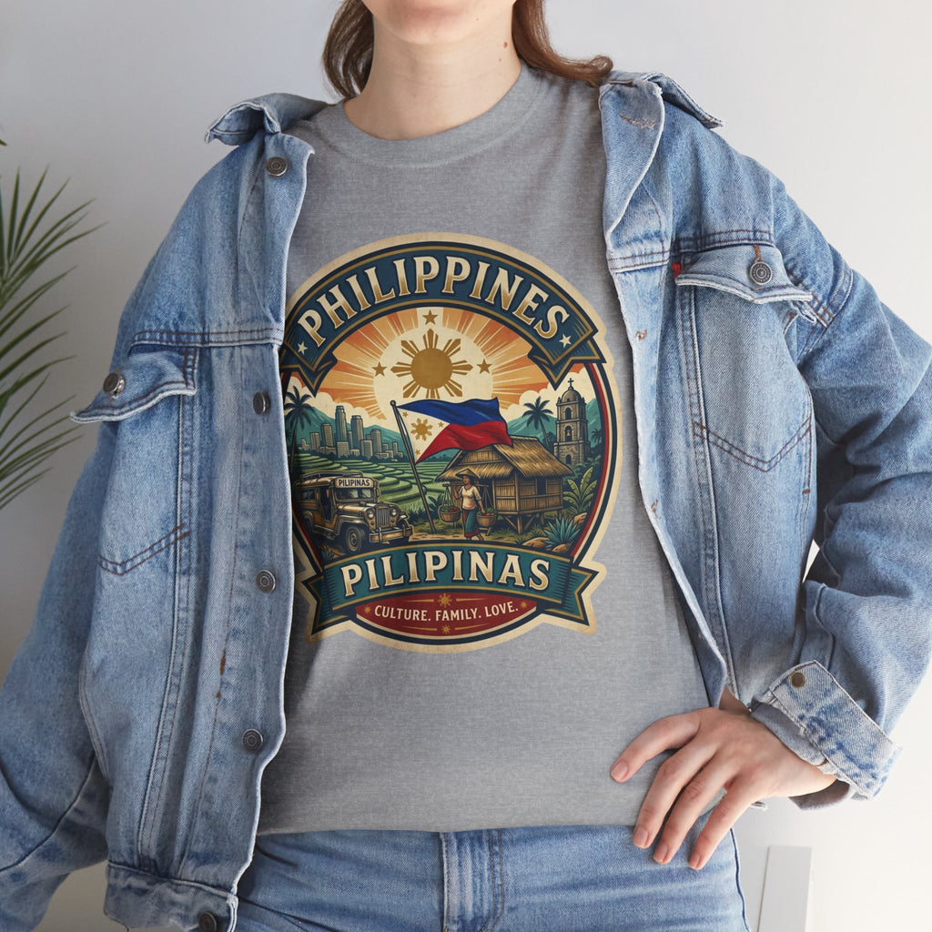 Philippines Vintage Badge T-Shirt – Filipino Pride Travel Tee