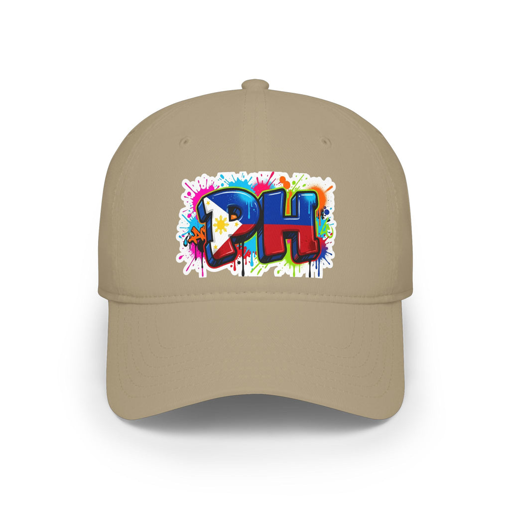 PH Graffiti Baseball Cap — Colorful Filipino Pride Low Profile Ha