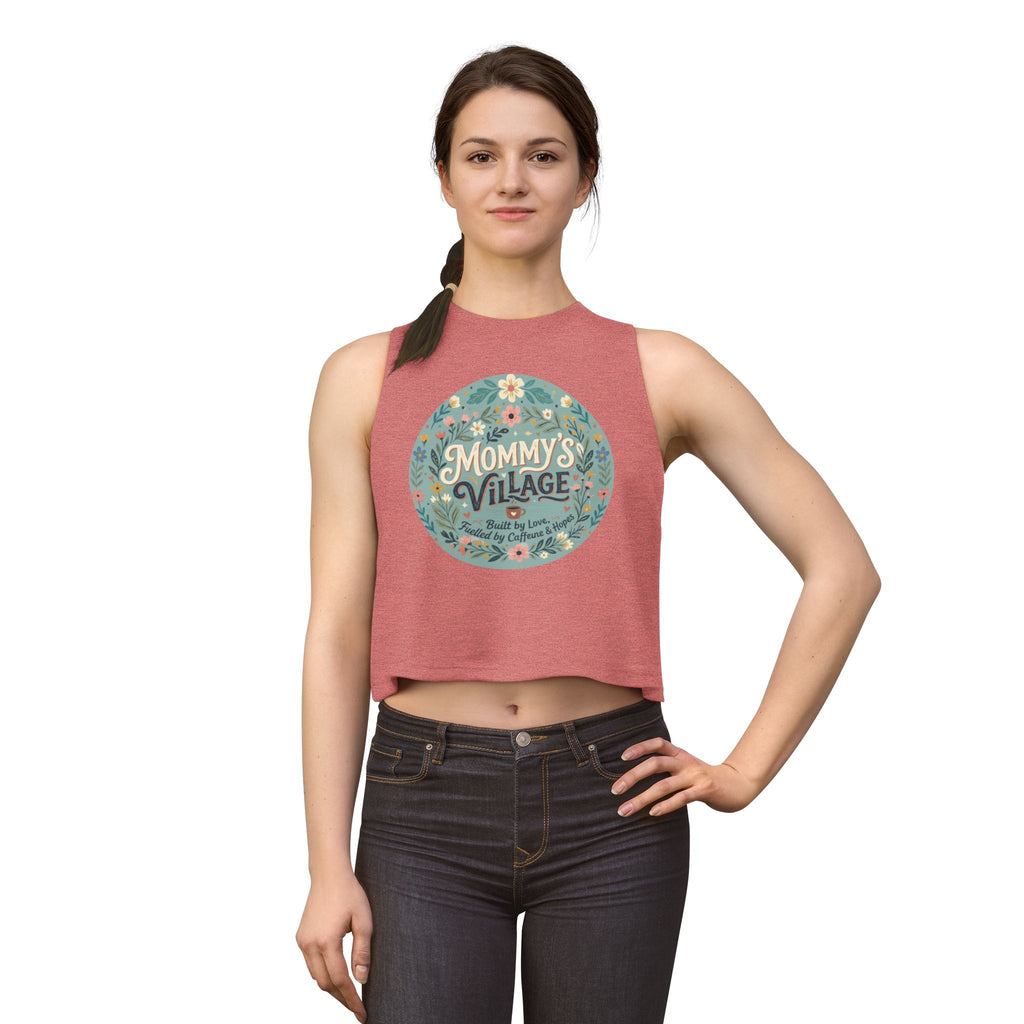 Mommy's Village Floral Crop Top — Mom Gift Mother's Day Shirt