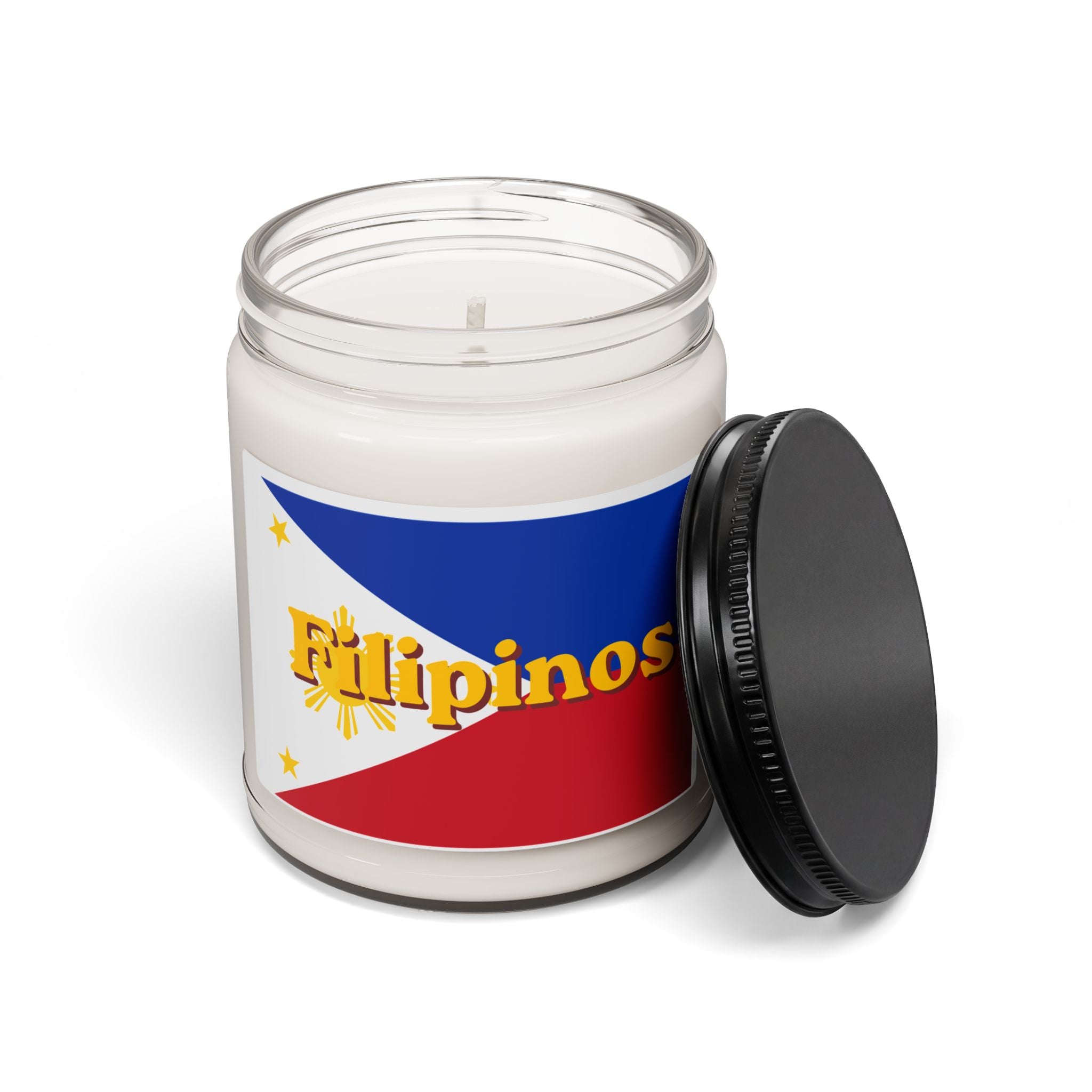 Filipinos Flag Soy Candle — 9oz Scented Jar (Patriotic Filipino Pride)