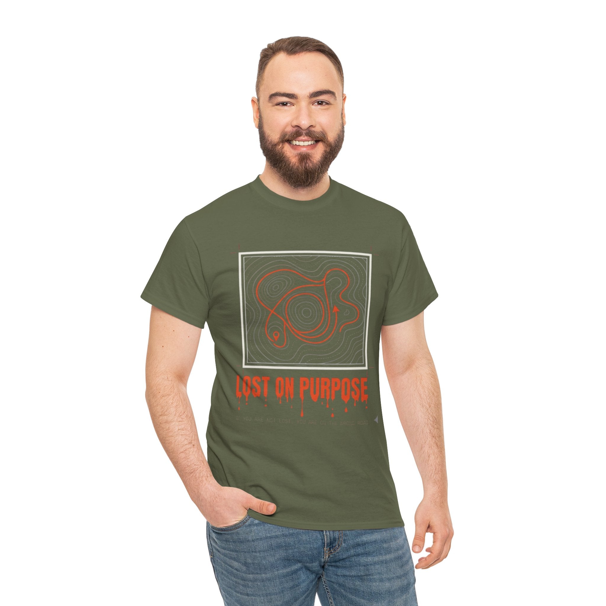 Lost On Purpose T-Shirt - Casual Detour-— Abstract Line Art Graphic Tee