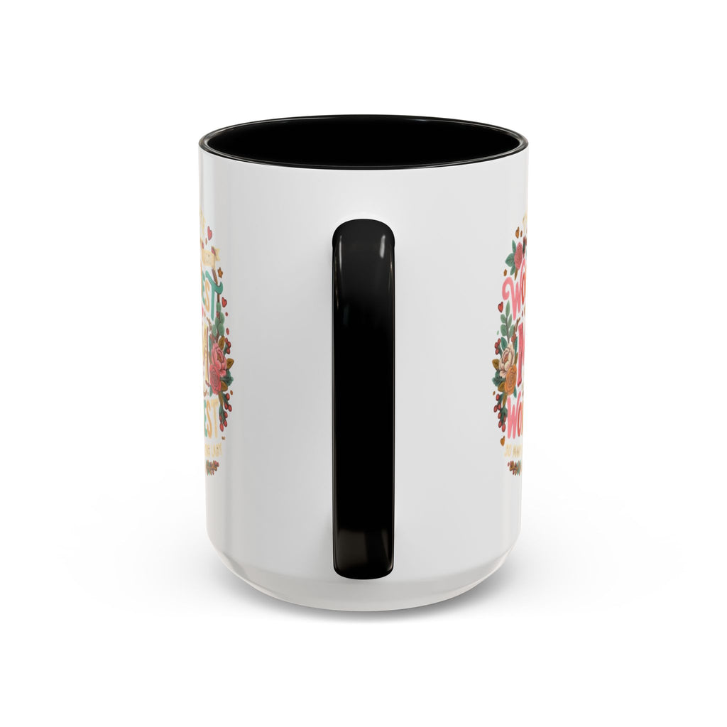 World's Best Mom Accent Coffee Mug — Floral Mother's Day 11/15oz